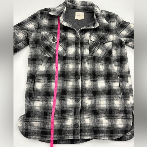 Thread and Supply Black Plaid Button-Up Jacket- Lined - Picture 6 of 7